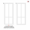 Urban Ultimate® Room Divider Bronx 4 Pane Door DD6315F - Frosted Glass with Full Glass Side - Colour & Size Options