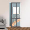 Handmade Eco-Urban Bronx 4 Pane Single Evokit Pocket Door DD6315G - Clear Glass - Colour & Size Options