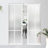 Handmade Eco-Urban® Bronx 4 Pane Double Absolute Evokit Pocket Door DD6315SG - Frosted Glass - Colour & Size Options