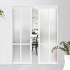 Handmade Eco-Urban® Bronx 4 Pane Double Evokit Pocket Door DD6315SG - Frosted Glass - Colour & Size Options