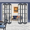 Eight Folding Door & Frame Kit - Eco-Urban® Brooklyn 4 Pane DD6204C 4+4 - Clear Glass - Colour & Size Options