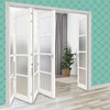 Five Folding Door & Frame Kit - Eco-Urban® Brooklyn 4 Pane DD6204F 4+1 - Frosted Glass - Colour & Size Options