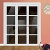 Urban Ultimate® Room Divider Brooklyn 4 Pane Door Pair DD6308T - Tinted Glass with Matching Side - Colour & Size Options
