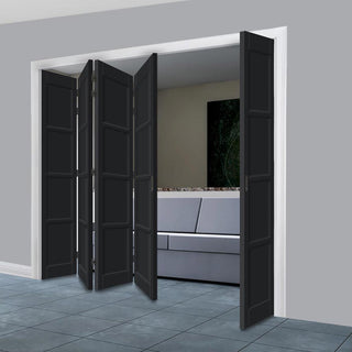 Image: Five Folding Door & Frame Kit - Eco-Urban® Brooklyn 4 Panel DD6204P 4+1 - Colour & Size Options