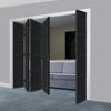 Five Folding Door & Frame Kit - Eco-Urban® Brooklyn 4 Panel DD6204P 4+1 - Colour & Size Options