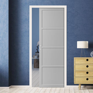 Image: Handmade Eco-Urban® Brooklyn 4 Panel Single Evokit Pocket Door DD6307 - Colour & Size Options