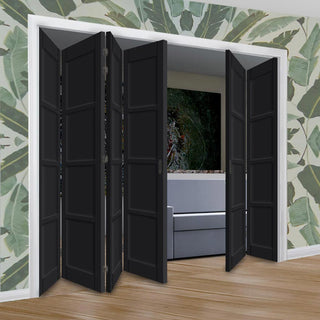 Image: Six Folding Door & Frame Kit - Eco-Urban® Brooklyn 4 Panel DD6204P 4+2 - Colour & Size Options