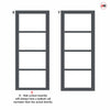Urban Ultimate® Room Divider Brooklyn 4 Pane Door DD6308F - Frosted Glass with Full Glass Side - Colour & Size Options