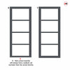 Urban Ultimate® Room Divider Brooklyn 4 Pane Door Pair DD6308C with Matching Side - Clear Glass - Colour & Height Options