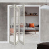 Three Folding Door & Frame Kit - Eco-Urban® Brooklyn 4 Pane DD6204C 3+0 - Clear Glass - Colour & Size Options