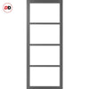 Urban Ultimate® Room Divider Brooklyn 4 Pane Door Pair DD6308F - Frosted Glass with Matching Sides - Colour & Size Options