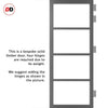 Urban Ultimate® Room Divider Brooklyn 4 Pane Door DD6308F - Frosted Glass with Full Glass Side - Colour & Size Options