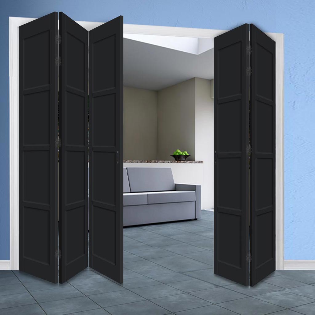 Five Folding Door & Frame Kit - Eco-Urban® Brooklyn 4 Panel DD6204P 3+2 - Colour & Size Options