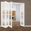 Four Folding Door & Frame Kit - Eco-Urban® Brooklyn 4 Pane DD6204F 3+1 - Frosted Glass - Colour & Size Options