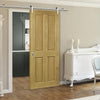 Saturn Tubular Stainless Steel Sliding Track & Bury Oak Door - Prefinished