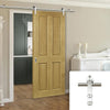 Saturn Tubular Stainless Steel Sliding Track & Bury Oak Door - Prefinished