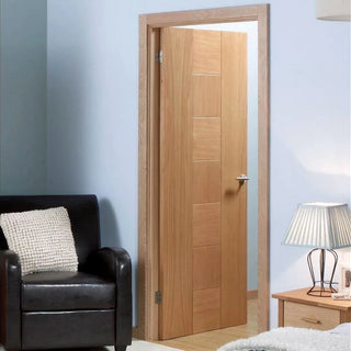 Image: Door and Frame Kit - Catalonia Flush Oak Veneered Door - Prefinished