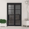 ThruEasi Room Divider - Chelsea 4 Pane Black Tinted Glass Prefinished Door with Single Side