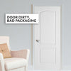 OUTLET -  White Fire Door, Classical 2 Panel Door - 1/2 Hour Rated - White Primed - Door Dirty, Bad Packaging