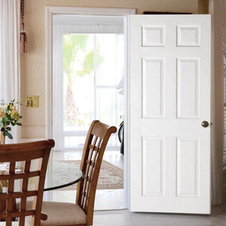 Image: OUTLET - Colonial 6 Panel Door - Grained - White Primed - Bad Score, Marks