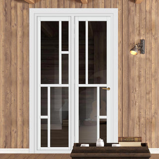 Image: Urban Ultimate® Room Divider Cairo 6 Pane Door DD6419T - Tinted Glass with Matching Side - Colour & Size Options
