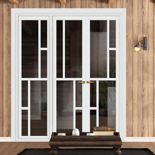 Image: Urban Ultimate® Room Divider Cairo 6 Pane Door Pair DD6419T - Tinted Glass with Matching Side - Colour & Size Options