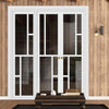 Urban Ultimate® Room Divider Cairo 6 Pane Door Pair DD6419T - Tinted Glass with Matching Side - Colour & Size Options