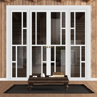 Image: Urban Ultimate® Room Divider Cairo 6 Pane Door Pair DD6419T - Tinted Glass with Matching Sides - Colour & Size Options