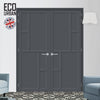 Handmade Eco-Urban Cairo 6 Panel Door Pair DD6419 - Dark Grey Premium Primed