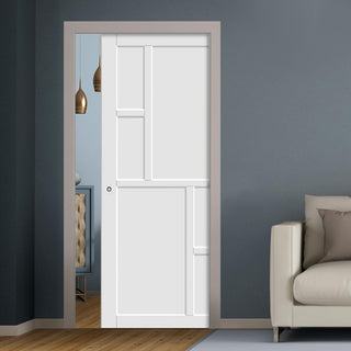 Image: Handmade Eco-Urban® Cairo 6 Panel Single Evokit Pocket Door DD6419 - Colour & Size Options