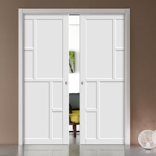 Image: Bespoke Handmade Eco-Urban® Cairo 6 Panel Double Evokit Pocket Door DD6419 - Colour Options