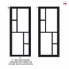 Urban Ultimate® Room Divider Cairo 6 Pane Door Pair DD6419F - Frosted Glass with Full Glass Sides - Colour & Size Options