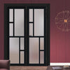 Urban Ultimate® Room Divider Cairo 6 Pane Door DD6419F - Frosted Glass with Full Glass Side - Colour & Size Options