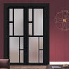 Urban Ultimate® Room Divider Cairo 6 Pane Door DD6419F - Frosted Glass with Matching Side - Colour & Size Options
