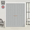 Caledonia 10 Panel Solid Wood Internal Door Pair UK Made DD6433 - Eco-Urban® Mist Grey Premium Primed