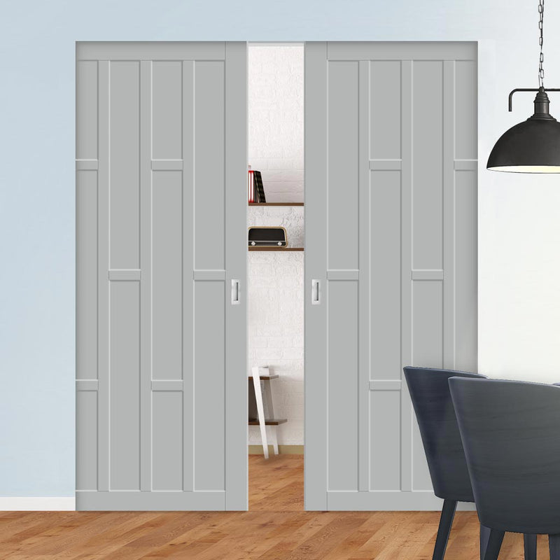 Handmade Eco-Urban® Caledonia 10 Panel Double Absolute Evokit Pocket Door DD6433 - Colour & Size Options