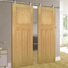 Sirius Tubular Stainless Steel Sliding Track & Cambridge Period Oak Double Door - Unfinished