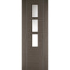 Chocolate Grey Alcaraz Absolute Evokit Single Pocket Door Details - Clear Glass - Prefinished