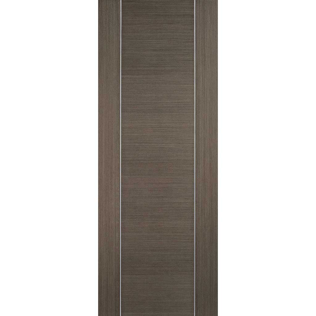 Bespoke Chocolate Grey Alcaraz Single Frameless Pocket Door Detail - Prefinished
