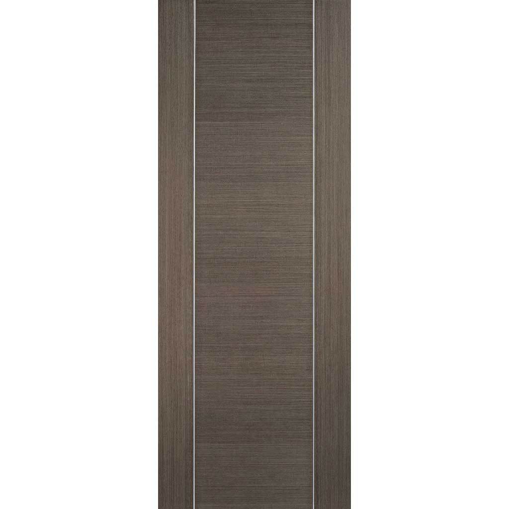 Bespoke Chocolate Grey Alcaraz Double Frameless Pocket Door Detail - Prefinished