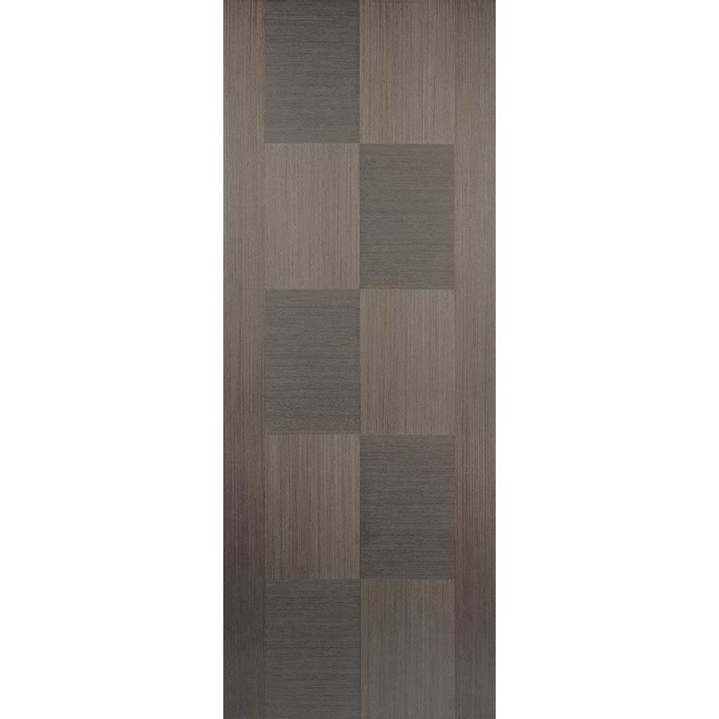 Bespoke Apollo Chocolate Grey Flush Single Frameless Pocket Door Detail - Prefinished