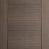 Bespoke Vancouver Chocolate Grey Double Frameless Pocket Door Detail - Prefinished