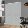 Colorado 6 Panel Solid Wood Internal Door Pair UK Made DD6436 - Eco-Urban® Mist Grey Premium Primed
