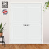 Colorado 6 Panel Solid Wood Internal Door Pair UK Made DD6436 - Eco-Urban® Cloud White Premium Primed