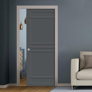 Image: Bespoke Handmade Eco-Urban® Colorado 6 Panel Single Evokit Pocket Door DD6436 - Colour Options