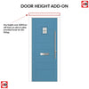 Aruba 1 Urban Style Composite Front Door Set with Mirage Glass - Shown in Pastel Blue