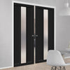 Handmade Eco-Urban® Cornwall 1 Pane 2 Panel Double Evokit Pocket Door DD6404SG Frosted Glass - Colour & Size Options