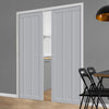 Bespoke Handmade Eco-Urban® Cornwall 3 Panel Double Evokit Pocket Door DD6404 - Colour Options