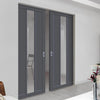 Handmade Eco-Urban Cornwall 1 Pane 2 Panel Double Absolute Evokit Pocket Door DD6404G Clear Glass - Colour & Size Options