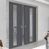Handmade Eco-Urban Cornwall 1 Pane 2 Panel Double Evokit Pocket Door DD6404G Clear Glass - Colour & Size Options